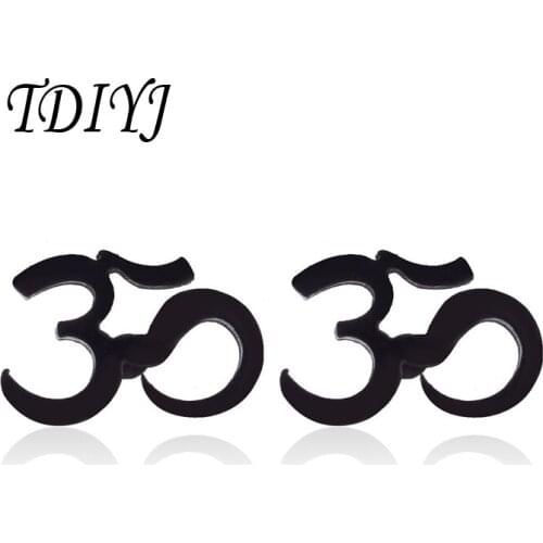 TDIYJ 4 Color Stainless Steel Letter OM Stud Earrings for Women Girls Fashion Minimalist Earrings 3 Pairs