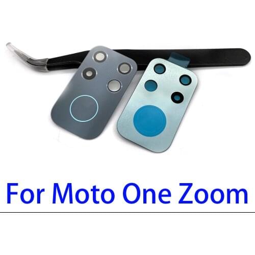 10Pcs/Lot Camera Glass For Moto One Zoom Rear Back Camera glass Lens Replacement Spare Parts