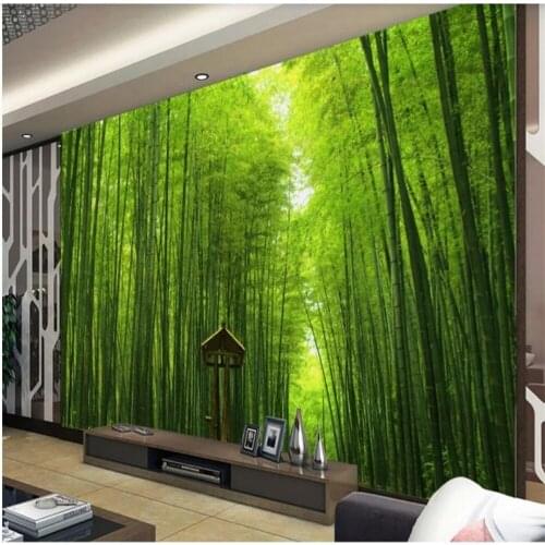 Custom any size beautiful scenery wallpapers Bamboo forest 3d wallpapers wall painting background wall