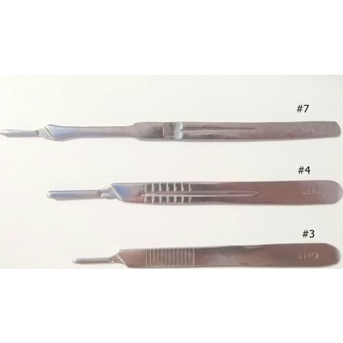 5Pcs/lot #3 #4 #7 Surgical Scalpel Handle Blades Handle Dental Medical Instruments Stainless Steel