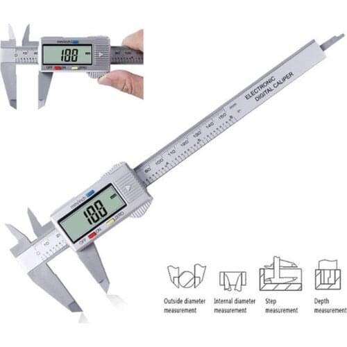 6 inch 150mm LCD Digital Electronic Carbon Fiber Vernier Caliper Gauge Micrometer