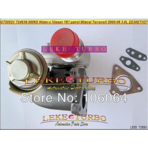 Free Ship Water Cooled Turbo GT2052V 724639-5006S 724639 705954-0017 For NISSAN Patrol Mistral Y61 Terrano ZD30ETi ZD30DTi 3.0L