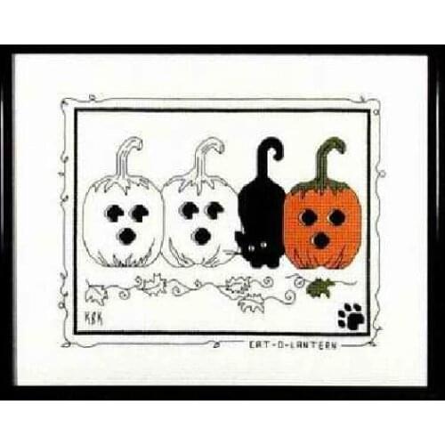 FREE Shipping Top Quality popular counted cross stitch kit cat lantern, Halloween black cat