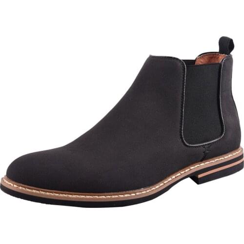 Chelsea Boots Men PU Leather Decent Men Ankle Boots Original Male Short Casual Shoes British Style Winter Spring Boot