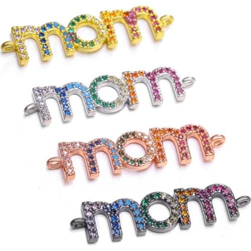 JUYA Bracelets Handmade Women "Mama" Charm Bracelet For Women Bracelet & Bangle Pulseras Mujer Micro Pave CZ Jewelry Gift