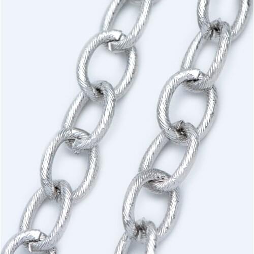 Silver tone Chains, Oval Link, Large Heavy Thick Bracelet Chains For DIY Jewelry Findings Making Materials Handmade (#LK-373-2)