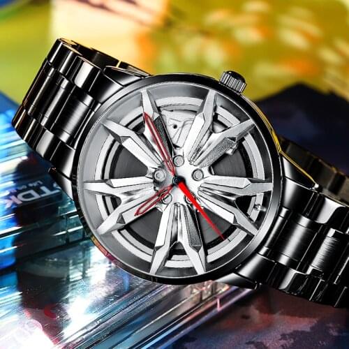 NEKTOM Top Luxury Sports Cars M series Wheel Rim Bub Watches Custom Design Watches Waterproof Stainless Steel Mesh Band Watch