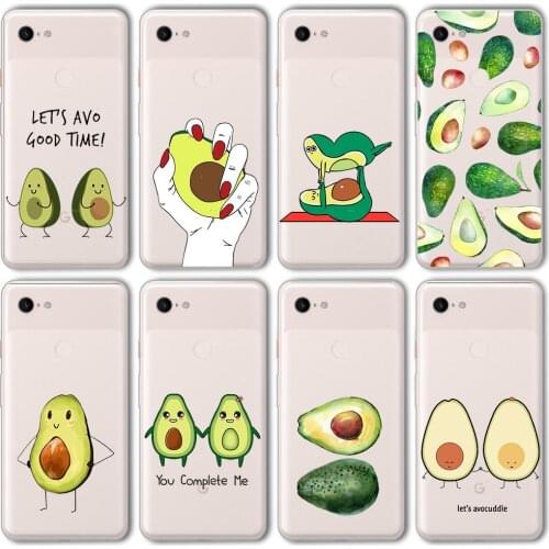 Ciciber Funda Case for Google Pixel 5 4 3 2 XL Luxury Avocado Fashion Vogue Cute Soft Silicone for Google Pixel 4a 3a XL Coque
