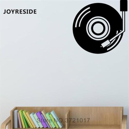 JOYRESIDE DJ Disk Wall Decal Music Art Disk Wall Sticker Pop Music Vinyl Decor Home Livingroom Decor Interior Design Mural A1023
