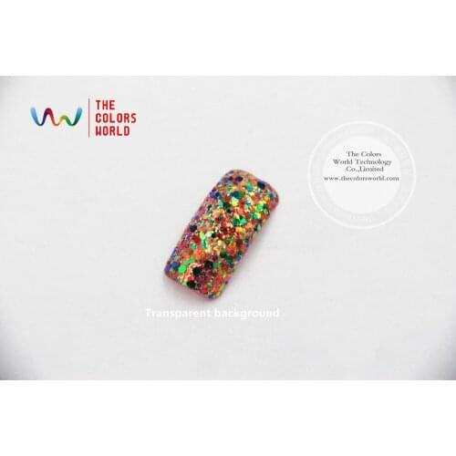 HR5104-315 Mix Iridescent Rainbow Colors and Hexagon shapes Glitter for nail art makeup and DIY decoration