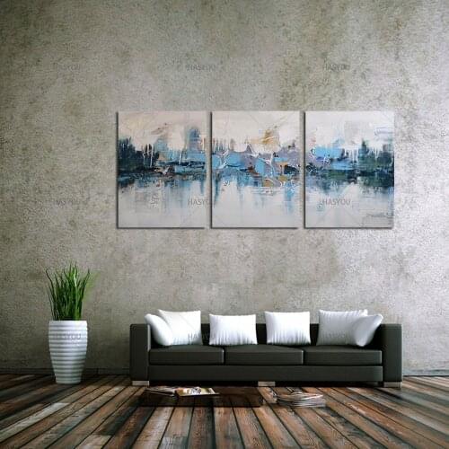Abstract Street View Scenes 3 Panel Canvas Oil Painting Abstract Type Home Decor Wall Picture For Living Room Bed Room Unframed
