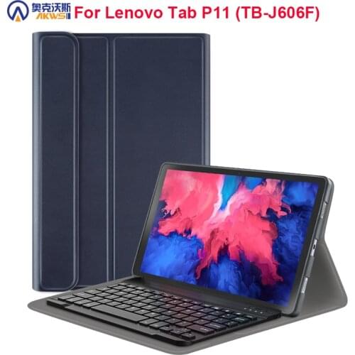 Soft TPU Case For Lenovo Tab P11 with Keyboard,Tablet cover for Tab P11 TB J606F Magneitc Leather Funda Folio Wireless Keyboard