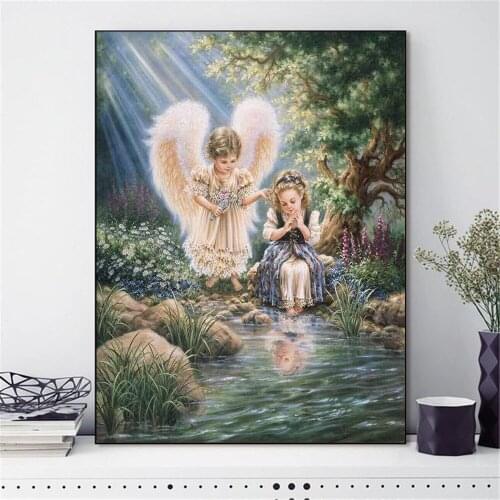 Cross Stitch Kits Embroidery Angel Girl Portrait DIY 5d Diy Diamond Painting Mosaic Home Decoration