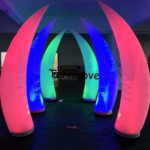 Inflatable Tusks for Stage Wedding LED elephant tusk Inflatable light for event decoration Inflatable LED cone column ivry