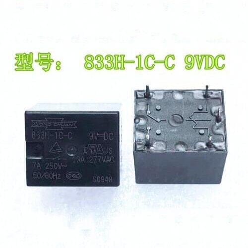 NEW 9V relay 833H-1C-C-9VDC 833H1CC9VDC 833H 1C C 9VDC 10A 5PIN