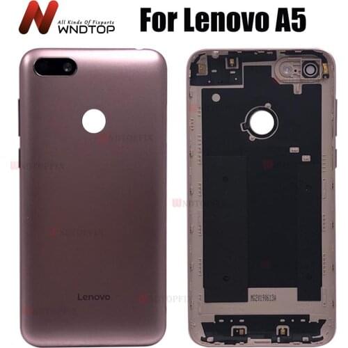 Original For Lenovo A5 Battery Cover Back Glass Panel Rear Door Case For Lenovo a5 Battery Cover Back Cover with Lens