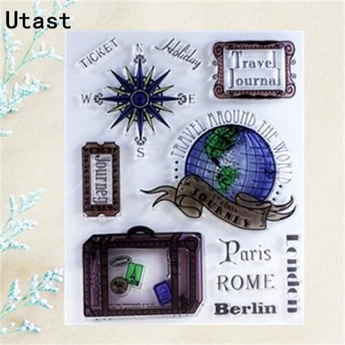 Holiday Journal Travel Clear Silicone Stamps/Transparent Rubber Stamp for DIY Scrapbooking/Photo Album Decorative Craft Making