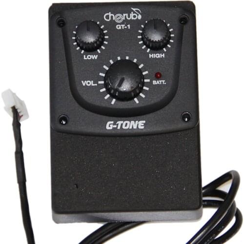 Cherub Guitar Preamp Piezo Pickup EQ Preamp System GT Series Acoustic Guitar Preamp GT-1 2-Band EQ guitar pick holder