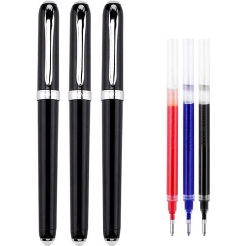 Gel Pen High Capacity Matte Rubber Roller Ball Pen 0.7MM Black ink For Business Office School Student Writing Gift
