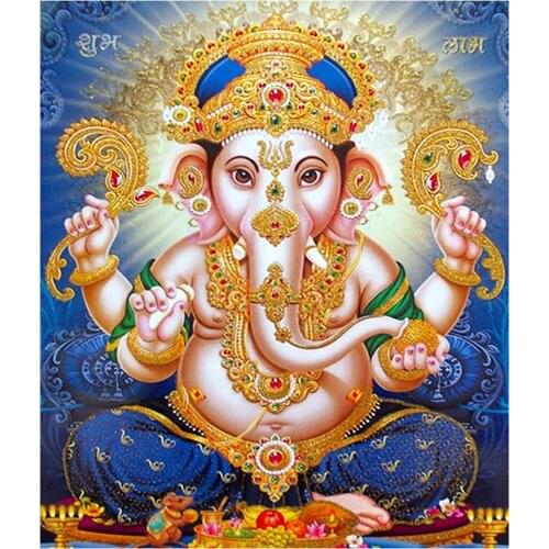 Elephant Head God Ganesha Diamond Painting Religion Portrait Round Full Drill 5D Nouveaute DIY Mosaic Embroidery Cross Stitch