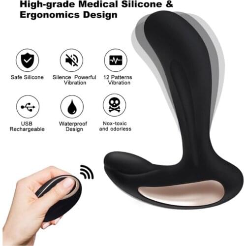 10 Speeds USB Charge Waterproof Prostate Massage Anal Plug Vibrator Anal Vibrating Masturbation Erotic Sex Toys for Men GS0219