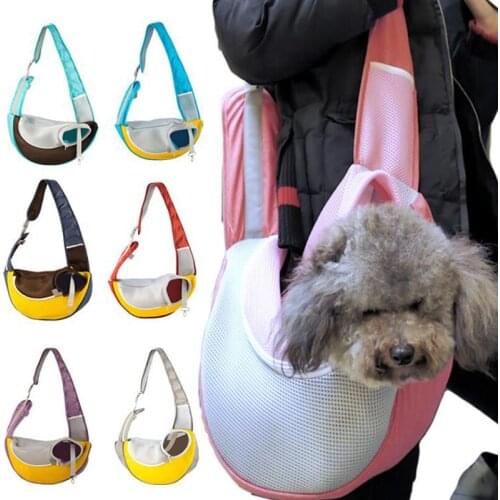 New Breathable Pet Dog Carrier Outdoor Travel Handbag Pouch Mesh Oxford Single Shoulder Bag Sling Comfort Travel Shoulder Bag