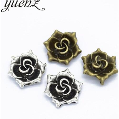 YuenZ 10 pcs Metal Flower Charms Diy Jewelry Handmade Accessories Necklace Pendant Charms 19*16mm Q183