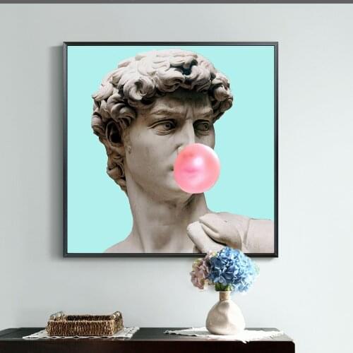 Funny Art Of David Canvas Art Posters And Prints David Sculpture Canvas Paintings on the Wall Art Canvas Picture For Living Room