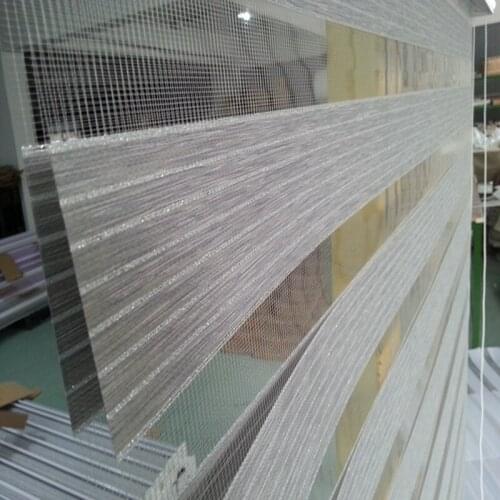 Zebra Blinds Silver wire Window Shade Double layer Roller Blinds Window Custom Cut to Size Grey Curtains for Living Room