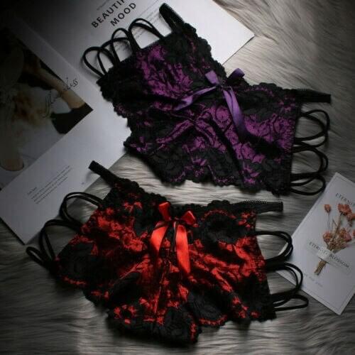 Women Sexy Lingerie Panties Cross Strap Lace G-string Thong Underwear Bottom Solid Color Ladies Exotic Underwear Briefs