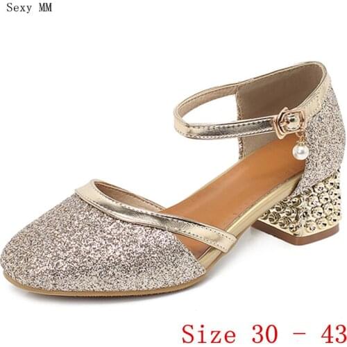 Pumps Women Oxfords Career D'Orsay Shoes Med High Heels Woman Med High Heel Shoes Small Plus Size 30 31 32 33 - 40 41 42 43