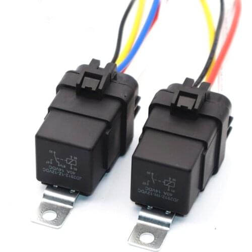 1 Pcs Automobile Relay Sealed Waterproof Integrated Wired DC12V 40A 5Pin 4Pin Auto Relay + Holder With 140mm Length Wires