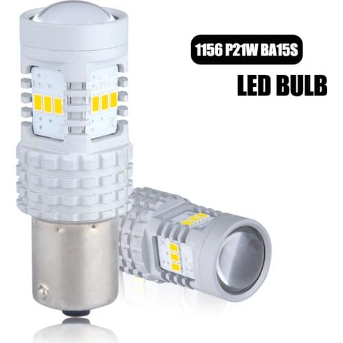 2Pces 1156 P21W Bright LED Lamp BA15S LED Bulb 14SMD 3020 Chips White Daytime Running Light DRL Lamp 1400LM for Reverse Light