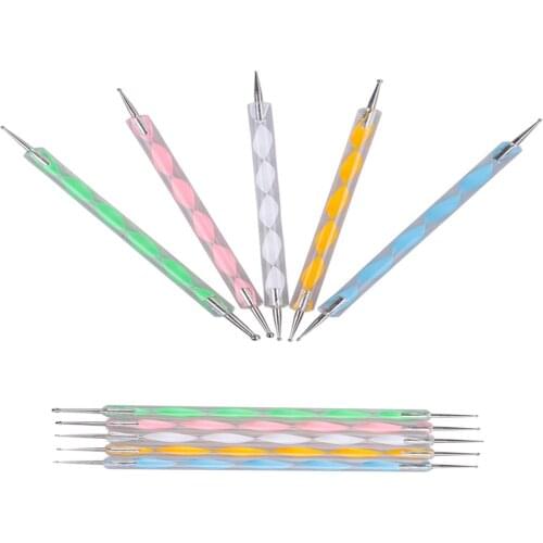 5Pcs Mandala Dotting Tools Painting Stencils Rocks Template Set Acrylic Rods Ball Stylus Painting Pottery Clay Craft Nail Stamp