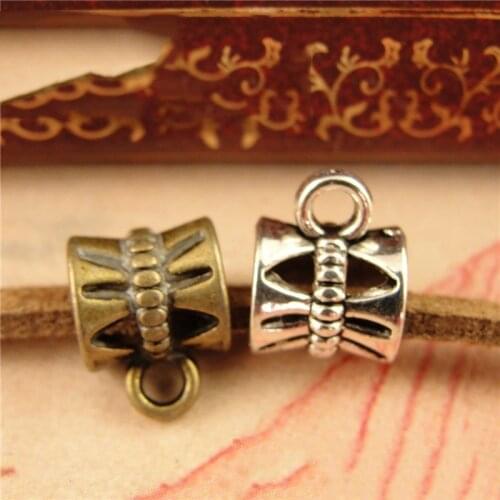 50pcs/lot 10*8mm Antique Bronze Charm Beads for Jewelry Metal Big Hole Bead fit Bracelet Necklace Jewelry Making Findings