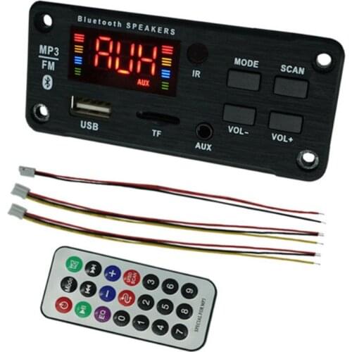 Automobile Car Bluetooth 5.0 MP3 WMA FM AUX Decoder Board Plate Audio Module Car FM Radio Module Support FM TF USB AUX Recorders