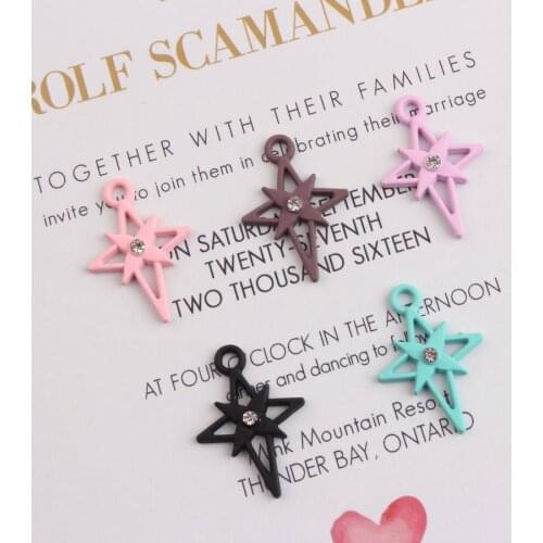 Free Shipping 50PCS 16*24MM Enamel Alloy Candy Colors Cross Flower Pendant Charms DIY jewelry Findings Metal Jewelry Charm Craft