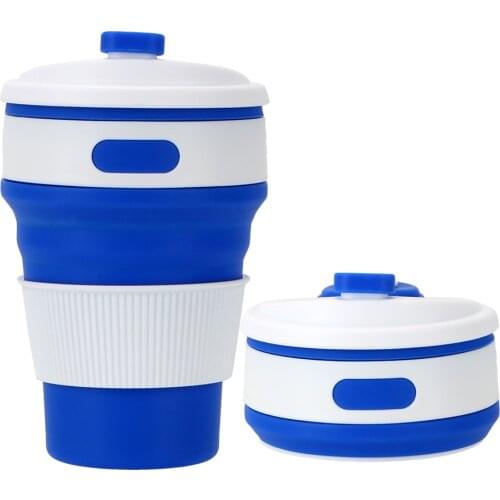Tea Coffee Cups Silicone Travel Cup BPA FREE Drinking Ware Mug Folding Water Cups Collapsible Portable Coffee Mugs Food Grade