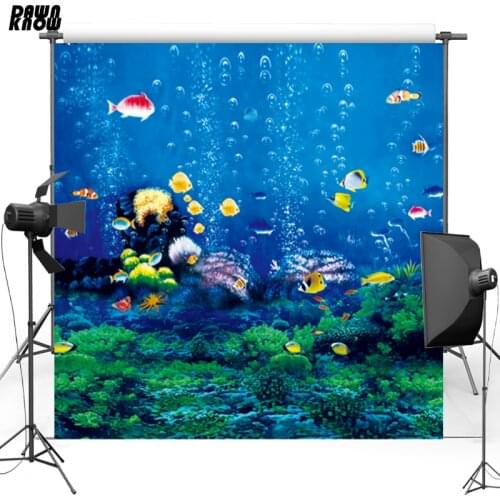 DAWNKNOW Deep Sea Vinyl Photography Background For Wedding Fish Polyester Backdrop For Children Photo Studio Props 174