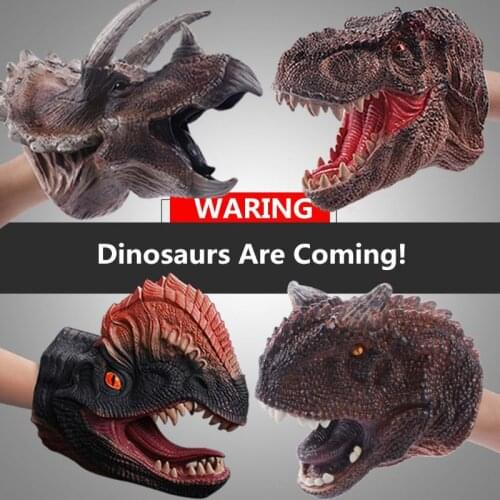 Dinosaur Animal Soft Hand Puppet Rubber Realistic Jurassic Dinosaur Toys Shark Puppet Boy Toy Kids