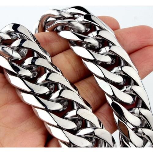 Long necklace men stainless steel chain necklace big Cuba link chain hip hop punk fashion men necklace 2020 jewelry on the neck