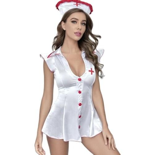 Sexy Women Outfit Nurse Uniform Erotic Lingerie Cosplay Costumes For Halloween Carnival Party Role Play Clothes One Size fit all