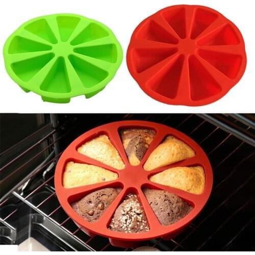 Cake Mold 8 Cavity Non-stick Baking Pan Tray Silicone DIY Kitchen Pizza Making Mould Microwave Bakeware Molds