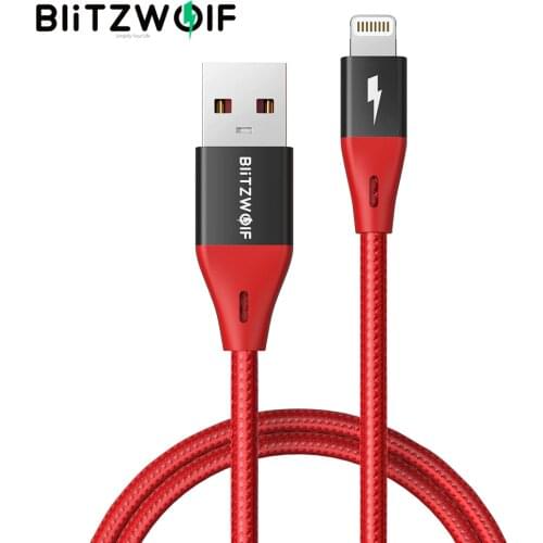 BlitzWolf BW-MF9 Pro 2.4A Lightning to USB Cable With MFi Certified 0.9m/3ft For iPhone Charger Cable Data Transfer Cord
