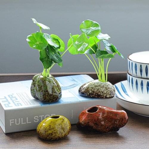 Ceramic Vase Decoration of kiln transformation creative home decoration decoration desktop copper coin grass hydroponic vase