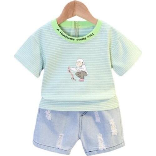 Summer Baby Casual Clothes Children Girls Fashion T Shirt Shorts 2Pcs/sets Kids Infant Clothing Toddler Boys Cotton Sportswear