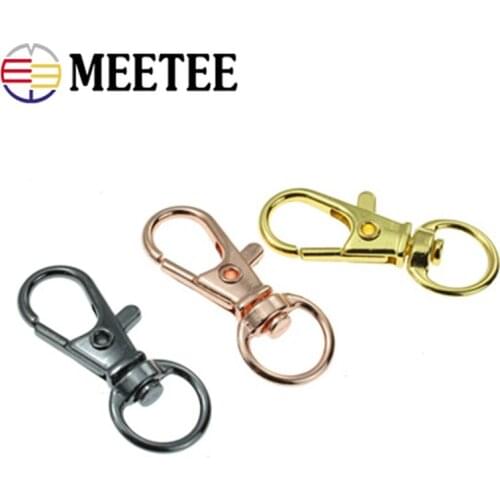 Meetee 10/20pcs 9mm Metal Buckles High Quality Swivel Lobster Clasp For Keychain Handbag Trigger Clips Snap Hook DIY Accessories