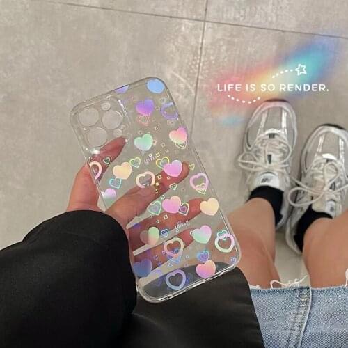 Ins cute fashion colorful girl gift transparent soft silicon phone case for iphone 7 8 Plus X XS XR MAX 12 11 Pro Max cover
