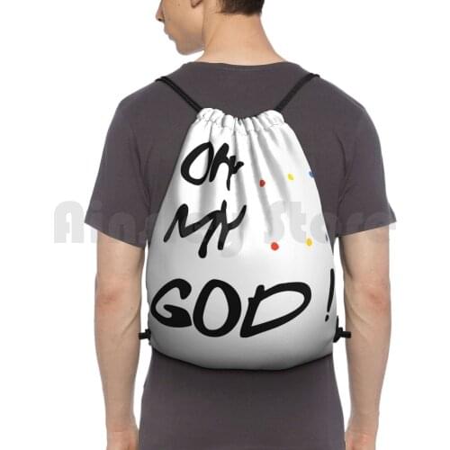 Oh My God! | Best Friends Janice Quote Backpack Drawstring Bag Riding Climbing Gym Bag Tv Series Sitcom 90S Tv Phoebe Horse
