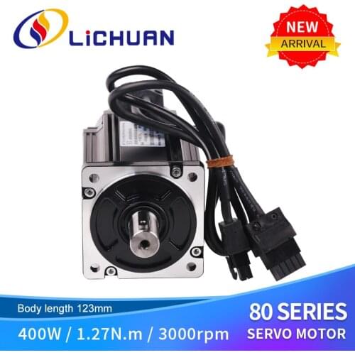 Lichuan 220v single phase or 3 phase nema34 LCMT-04L02-80M01330 400W 3000rpm 1.27N.M Ac Servo motor